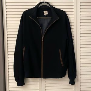 Peter Millar Cashmere Blend Navy Bomber Jacket Coat - Large